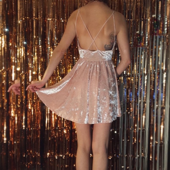 Velvet Rosé Skater Dress - Picture 2 of 2